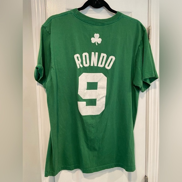 Adidas Boston Celtics Youth L Rajon Rondo #9 Cotton Graphic Print Tee Shirt - Picture 7 of 11
